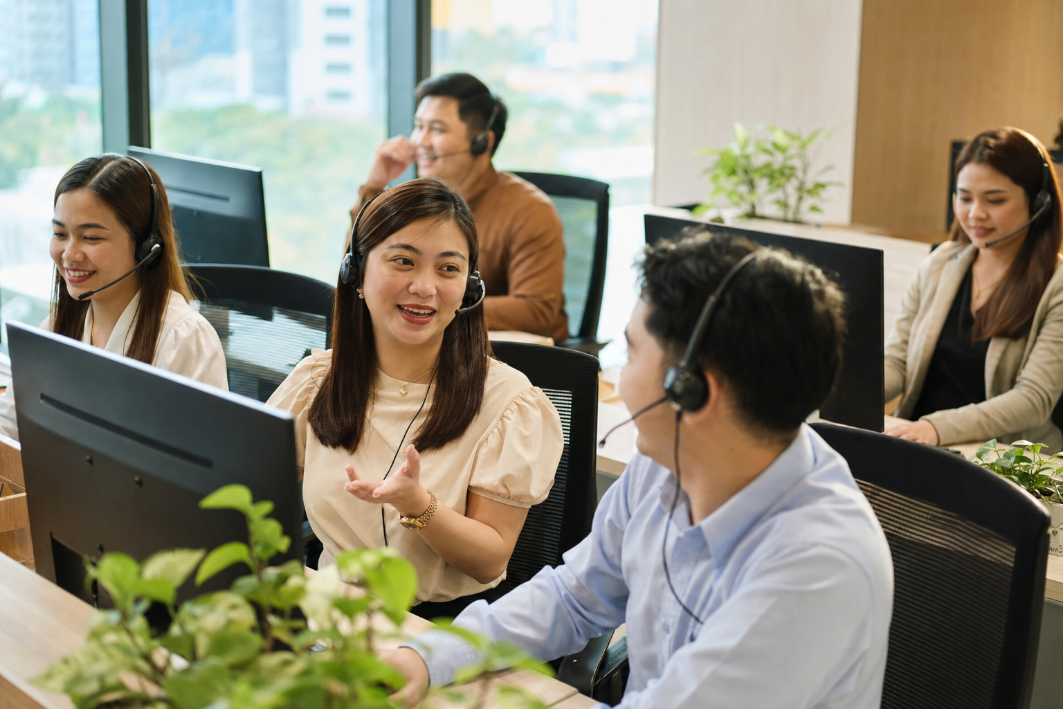 SalesPilot agents on calls in the Cebu office